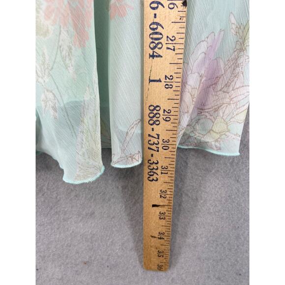 NWT California Dynasty Lingerie Sz L Teddy Thong Set Floral Green Fairy Romantic - Picture 6 of 13